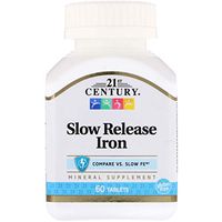 21st Century, Slow Release Iron, 60 Tablets
