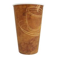 16 oz Paper Coffee Cups - Vintage Theme Hot Drink Disposable Cups - Hot Cup Factory - 50 Count