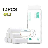 Cherry Juilt 12 Rolls 4-layers Toilet Paper Roll Bath Tissue Ultra Soft White Paper Towels Recycled