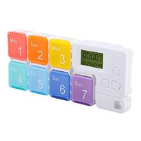 7 Parts Pill Box Portable, Travel Pill Organizer, Medicine Storage for Vitamins, Supplements and Medication,Electronic Timing Reminder Smart Medicine Box(Colorful)