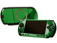 Green Chrome Mirror Vinyl Decal Faceplate Mod Skin Kit for Sony PlayStation Portable 1000 (PSP) Console by System Skins