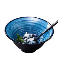 Bowl Japanese ceramic bowl home retro bucket creative ceramic bowl fruit salad bowl home rice bowl soup bowl instant noodle bowl [7.3 inch, 9.5 inch] Hotel tableware home noodles boiled fish soup bowl