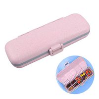 Pill Case Travel Portable 7 Day Pill Box Outdoor Medicine Storage Organizer Container Case for Purse or Pocket Pink