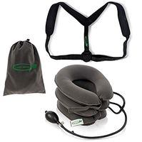 Lumia Wellness Posture Revival Kit | Inflatable & Adjustable Cervical Neck Traction Device + Posture Corrector Bundle | Carrying Bag Included