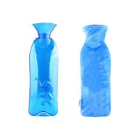 Classic Rubber Transparent Hot Water Bottle 1 Liter with Cover for Pain Relief Cold Therapy #44