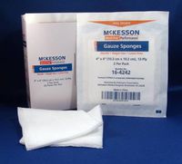MCK40122000 - Mckesson Brand Sponge Dressing Medi-Pak Performance Cotton Gauze 12-Ply 4 X 4 Inch Square