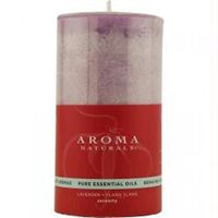 SERENITY AROMATHERAPY by Serenity Aromatherapy:ONE 2.75 X 5 inch PILLAR AROMATHERAPY CANDLE. COMBINES THE ESSENTIAL OILS OF LAVENDER AND YLANG YLANG TO ENHANCE INNER BALANCE AND WELL-BEING. BURNS APPROX. 75 HRS.