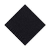 600 Black (12 Pks of 50) 2 Ply 10" X 10" Plain Solid Color Beverage Cocktail Napkins