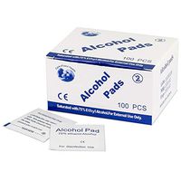 100pcs Alcoholl Prep Pad, Disposable Cleaning Wet Hand Wipes for Glasses,Computers, Cell Phones,Thermometers,Digital Camera, Notebook