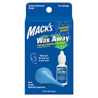 Mack’s Wax Away Earwax Removal System - 0.5 FL OZ Ear Drops with Ear Syringe