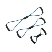 CanDo Bowtie Tubing Exerciser Full Body Set, Blue, 14/22/30 Inch