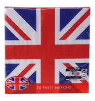 Union Jack (British Flag) Disposable 2ply Paper Napkins-pack 20