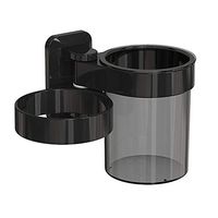 Creative Large Capacity Hair Dryer Rack Wall Mount, Simple Plastic Hair Dryer Holders, Punch-Free Rotatable Shower Organizer for Bathroom(White) (Color : Black)