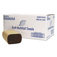 General Supply MULTIFOLDKR Multifold Towel, 1-Ply, Brown, 250/Pack, 16 Packs/Carton