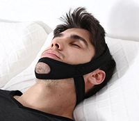 Adjustable Anti-Snoring Chin Strap Natural Snore Stopper Relief Simple and Fast with Free Advanced Nose Vents (Black)