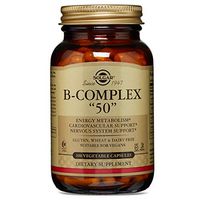Solgar B-Complex 50, Energy Metabolism, Suitable for Vegans, 100 Vegetable Capsules