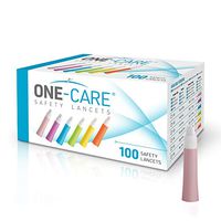 ONE-Care™ Safety Lancets, Contact-Activated, 30G x 1.5mm, Box of 100