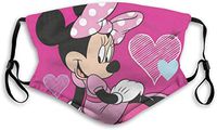 OIVU 3 Shy Minnie Face Guard with Filter Unisex Anti-Dust Washable Reusable Face Guard for Kids Teens Adults,Love Minnie Mouse,Medium