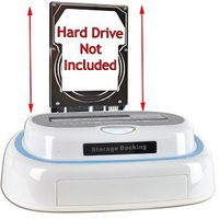 2.5"/3.5" USB 2.0/eSATA SATA SSD & HDD Dock w/One Touch Backup (White) - Supports up to 1 Terabyte!