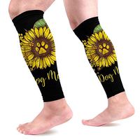 THONFIRE Calf Leg Compression Sleeve for Men Sunflower Dog Mom Paw Cycling Strong Support Tube Sleeves Arm Ice Cover Home Use