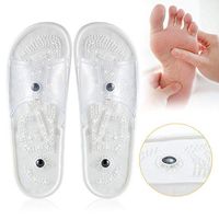 ADAHX Foot Magnetic Therapy Massage Slippers, Health Acupressure Massage Natural Therapy Sandals Improve Blood Circulation for Women Men Relaxation Gifts,White,41/42