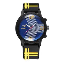 Mens Watches,Fxbar Fashion Men Soft Silicone Rubber Strap Sports Watch Simulated Quartz Watch Bracelet Watches(F)