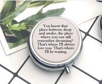 Compact 3 Compartment Medicine Case, Pill Box for Pocket or Purse Pill Box Decorative Pill Case with Gift Box Tinkerbell You Know That Place Between Sleep and Awake