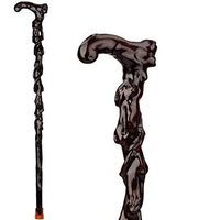 Gift Ornaments Old Solid Wood Carving All Over Fu Root Cane Iron Pear Wood Mahogany Old People Supplies Cane Turn