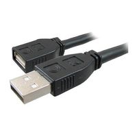 Comprehensive USB2-AMF-25PROAP Pro AV/IT Active Plenum USB A Male to A Female Cable - USB for Webcam, Printer, Whiteboard - 25 ft - 1 x Type A Male USB - 1 x Type A Female USB - Shielding - Matte Black