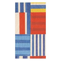 Caspari Striped Patchwork Paper Guest Towel Napkins in Blue, 60 Count