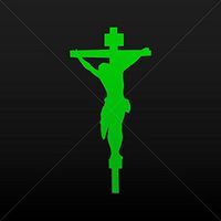 Religion Various sizes Decals Stickers Jesus Christ Cross Symbol Tablet Laptop Weat Green (4 X 1.96 Inches)