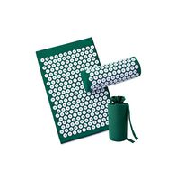 Acupressure Massage Mat Massager Cushion Mat Shakti Relieve Acupressure Mat Body Pain Acupuncture Spike for Yoga Mat with Pillow,M8 Bag Set DarkGreen
