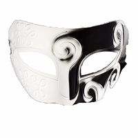 Mardi Gras Party Masquerade Mask,Halloween Dance mask Half face Flat Man mask Party Makeup mask White Black Prom Masks