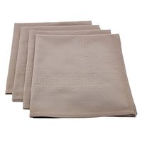 SARO LIFESTYLE DM002.L21S Greek Key Collection Damask Napkin (Set Of 4), 21", Linen