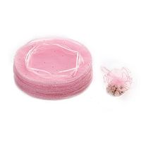Dealglad 100pcs 25cm Round Drawstring Organza Jewelry Candy Pouch Christmas Wedding Party Favor Gift Packaging Bags (Pink)