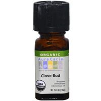 Aura Cacia, Essential Oil Organic Pure Clove Bud, 0.25 Fl Oz