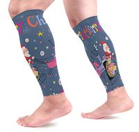 KEAKIA Santa Merry Christmas Calf Compression Sleeves Shin Splint Support Leg Protectors Calf Pain Relief for Running, Cycling, Travel, Sports for Men Women (1 Pair)