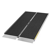 Silver Spring 5’ L Portable Single-Fold Aluminum Wheelchair and Scooter Ramp with High-Traction Grit Coat Surface – 700 lb. Capacity