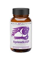 AgelessSLEEP- All-Natural Sleep Aid Supplement - A Restful Night Sleep - Includes Melatonin, Magnesium, GABA, Chamomile, Lemon Balm, Passionflower - 60 Vegetable Capsules