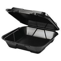Snap It Foam Container, 1-Comp, 9 1/4 x 9 1/4 x 3, Black, 100/Bag, 2 Bags/Carton, Sold as 1 Carton