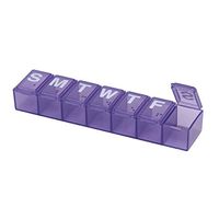 Ezy Dose Travel (7-Day) Pill, Medicine, Vitamin Organizer Box | Weekly, Daily Planner | Medium Compartments | Colored Lids