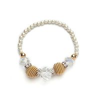 Gold Coil and Crystal White Stretch Magnetic Bracelet (7)