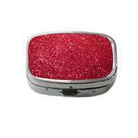 Red Bling Glitter Custom Unique Stainless Steel Pill Box Medicine Tablet Holder Decorative Metal Organizer