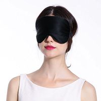 SLPBABY Natural Mulberry Silk Sleep Mask for Sleeping with Adjustable Strap, Light-Blocking, Hypoallergenic, Anti-Aging (Black)