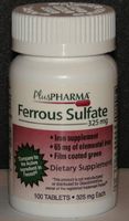 PlusPharma Ferrous Sulfate 325mg 100ct