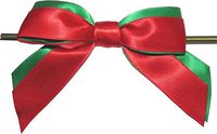 Baywind Limited-Red and Green Christmas Twist Tie Bows - 50pc