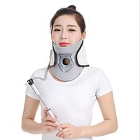 HFJKD Cervical Traction Belt Stainless Steel air Pump Cervical Traction Device for Neck Shoulder Pain Relief Improved Spine Alignment,Portable