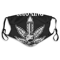 Soft Earloop Mouth Cover, Dustproof Pollenm Smog Mouth-Muffle with Adjustable Elastic Band - Windproof Smoking Marijuana Cannabis Weed Black Half Face Mouth Cover