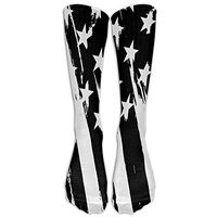 Unisex Cotton Black USA Flag Compression Sports Socks