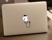 Nurse Hat with Stethoscope Apple Logo Black Vinyl Car Sticker Symbol Silhouette Keypad Track Pad Decal Laptop Skin Ipad Macbook Window Truck Motorcycle
